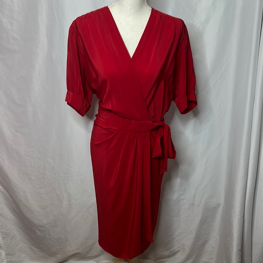 Moschino 100% Silk Red Wrap Dress